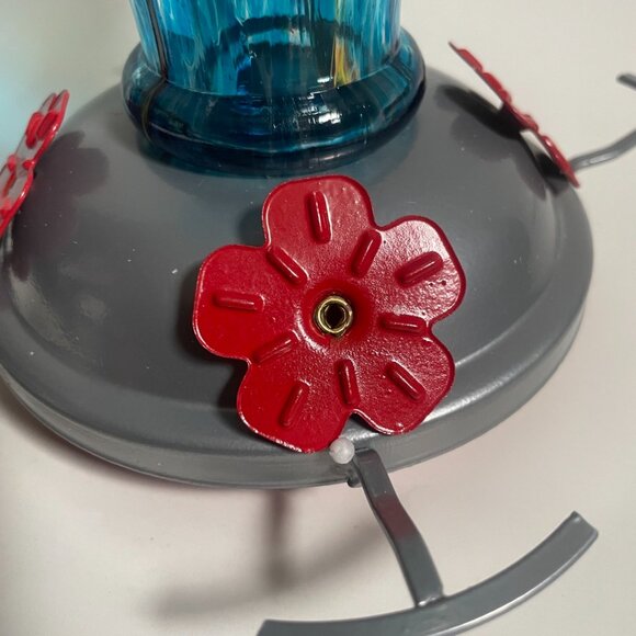 Hand Blown Glass Hummingbird Feeder - Picture 4 of 13